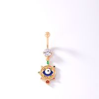 1 Piece Belly Rings Casual Modern Style Cross Devil'S Eye Leaves Copper Plating Inlay Zircon K Gold Plated sku image 3