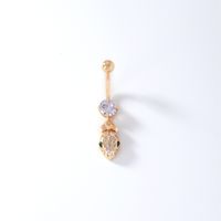1 Piece Belly Rings Casual Modern Style Cross Devil'S Eye Leaves Copper Plating Inlay Zircon K Gold Plated sku image 4