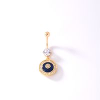 1 Piece Belly Rings Casual Modern Style Cross Devil'S Eye Leaves Copper Plating Inlay Zircon K Gold Plated sku image 7