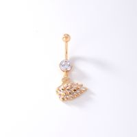 1 Piece Belly Rings Casual Modern Style Cross Devil'S Eye Leaves Copper Plating Inlay Zircon K Gold Plated sku image 5