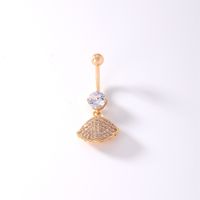 1 Piece Belly Rings Casual Modern Style Cross Devil'S Eye Leaves Copper Plating Inlay Zircon K Gold Plated sku image 6