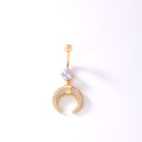 1 Piece Belly Rings Casual Modern Style Cross Devil'S Eye Leaves Copper Plating Inlay Zircon K Gold Plated sku image 8