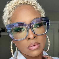 Elegante Básico Color Sólido Ordenador Personal Cuadrado Fotograma Completo Gafas De Sol Mujer main image 1