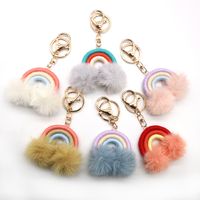 Modern Style Stripe Cotton Women's Bag Pendant Keychain main image 4