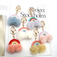 Modern Style Stripe Cotton Women's Bag Pendant Keychain main image 6