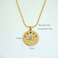 Retro Devil's Eye Moon Heart Shape Titanium Steel Plating Inlay Zircon 14k Gold Plated Pendant Necklace sku image 2