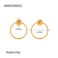 Wholesale Casual Classic Style Geometric Stainless Steel Plating 18k Gold Plated Rings Earrings Necklace sku image 4