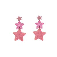 1 Pair Simple Style Star Patchwork Arylic Drop Earrings sku image 1