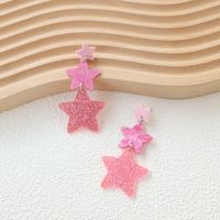 1 Pair Simple Style Star Patchwork Arylic Drop Earrings main image 5