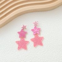 1 Pair Simple Style Star Patchwork Arylic Drop Earrings main image 1