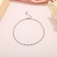 Simple Style Solid Color Sterling Silver Inlay Zircon Women's Anklet sku image 1