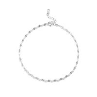 Simple Style Solid Color Sterling Silver Inlay Zircon Women's Anklet main image 5