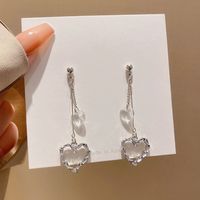 1 Pair Simple Style Heart Shape Patchwork Alloy Drop Earrings main image 1