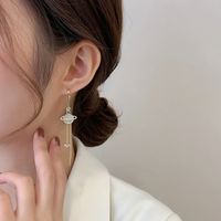 1 Pair Simple Style Star Inlay Alloy Rhinestones Drop Earrings main image 5