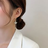 1 Pair Simple Style Star Inlay Alloy Rhinestones Drop Earrings main image 4