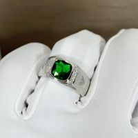 Simple Style Square Copper Inlay Zircon Rings main image 1