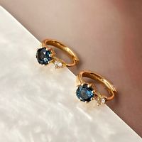 1 Pair Simple Style Solid Color Plating Copper Gold Plated Earrings main image 2