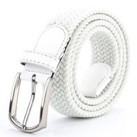 Simple Style Solid Color Imitation Leather Alloy Woven Belt Unisex Leather Belts sku image 3