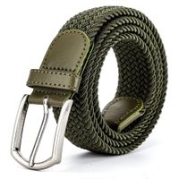 Simple Style Solid Color Imitation Leather Alloy Woven Belt Unisex Leather Belts sku image 7