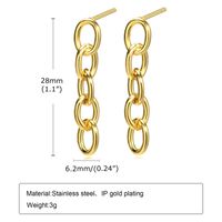 1 Pair Streetwear Geometric Plating 201 Stainless Steel Gold Plated Drop Earrings sku image 2