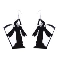 1 Par Ropa De Calle Geométrico Cráneo Fantasma Arílico Aretes sku image 8