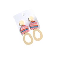 1 Pair Sweet U Shape Colorful Polka Dots Hollow Out Arylic Soft Clay Drop Earrings main image 5