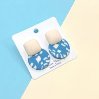 1 Pair Lady Simple Style Round Color Block Leopard Soft Clay Earrings sku image 4