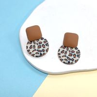 1 Pair Lady Simple Style Round Color Block Leopard Soft Clay Earrings sku image 2