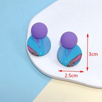 1 Pair Lady Simple Style Round Color Block Leopard Soft Clay Earrings main image 2