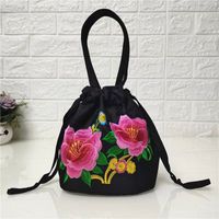 Bolso De Cubo Pequeño Para Todas Las Estaciones De Lona Estilo Vintage Para Mujer sku image 9