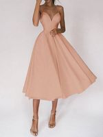 Women's Strap Dress Sexy Sleeveless Solid Color Midi Dress Banquet main image 5