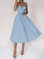 Women's Strap Dress Sexy Sleeveless Solid Color Midi Dress Banquet main image 2