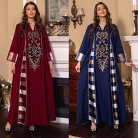 Women's Abaya Ethnic Style V Neck Long Sleeve Printing Banquet main image 1