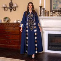 Women's Abaya Ethnic Style V Neck Long Sleeve Printing Banquet main image 4
