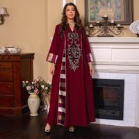 Women's Abaya Ethnic Style V Neck Long Sleeve Printing Banquet main image 5
