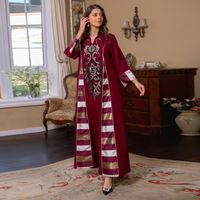 Women's Abaya Ethnic Style V Neck Long Sleeve Printing Banquet main image 6