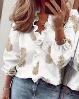 Women's Blouse Blouses Printing Ruffles Casual Printing Solid Color main image 3