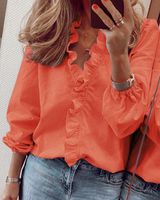 Women's Blouse Blouses Printing Ruffles Casual Printing Solid Color main image 4