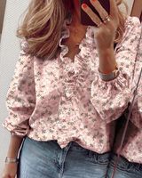 Women's Blouse Blouses Printing Ruffles Casual Printing Solid Color main image 5