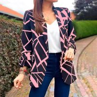 Women's Coat Long Sleeve Blazers Printing Business Geometric main image 4