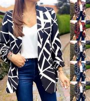 Women's Coat Long Sleeve Blazers Printing Business Geometric main image 6