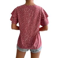 Women's Blouse Short Sleeve Blouses Printing Casual Polka Dots main image 5