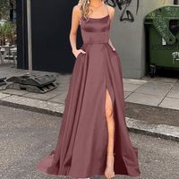 Strap Dress Party & Event Dresses Sexy Sleeveless Solid Color Maxi Long Dress Wedding Banquet main image 5