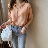 Women's Blouse 3/4 Length Sleeve Blouses Casual Basic Solid Color main image 2