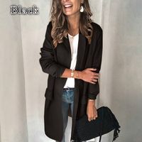 Women's Coat Long Sleeve Blazers Business Solid Color main image 5