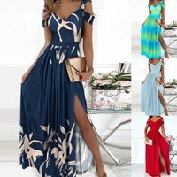 Women's Slit Dress Sexy Printing Sleeveless Gradient Color Solid Color Maxi Long Dress Banquet main image 1