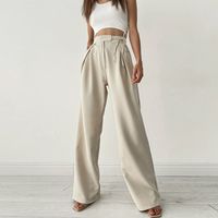 Women's Street Casual Solid Color Ankle-length Wide Leg Pants main image 5