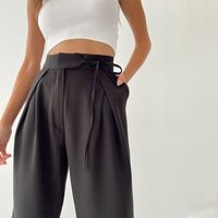 Women's Street Casual Solid Color Ankle-length Wide Leg Pants main image 3