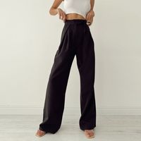 Women's Street Casual Solid Color Ankle-length Wide Leg Pants main image 2
