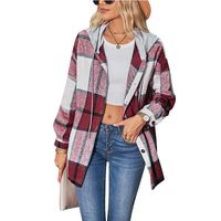 Femmes Décontractée Plaid Poche Unique Poitrine Manteau main image 6